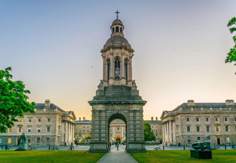 Campanile inside of the trinity college campus