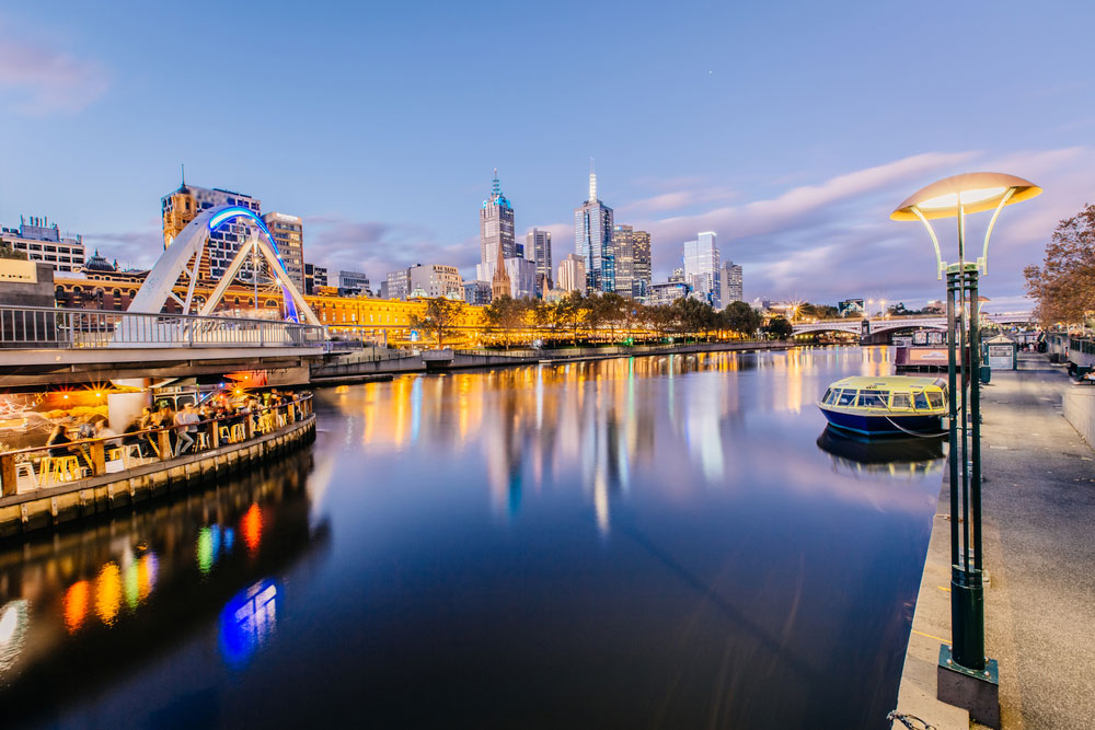 Melbourne city and the Yarra river