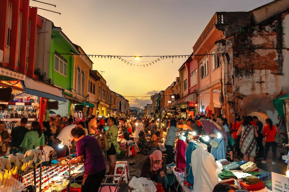 Street night market in Phuket's old town