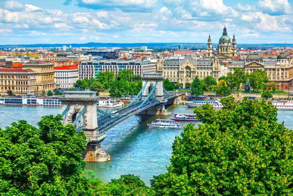 Chain bridge on Danube River