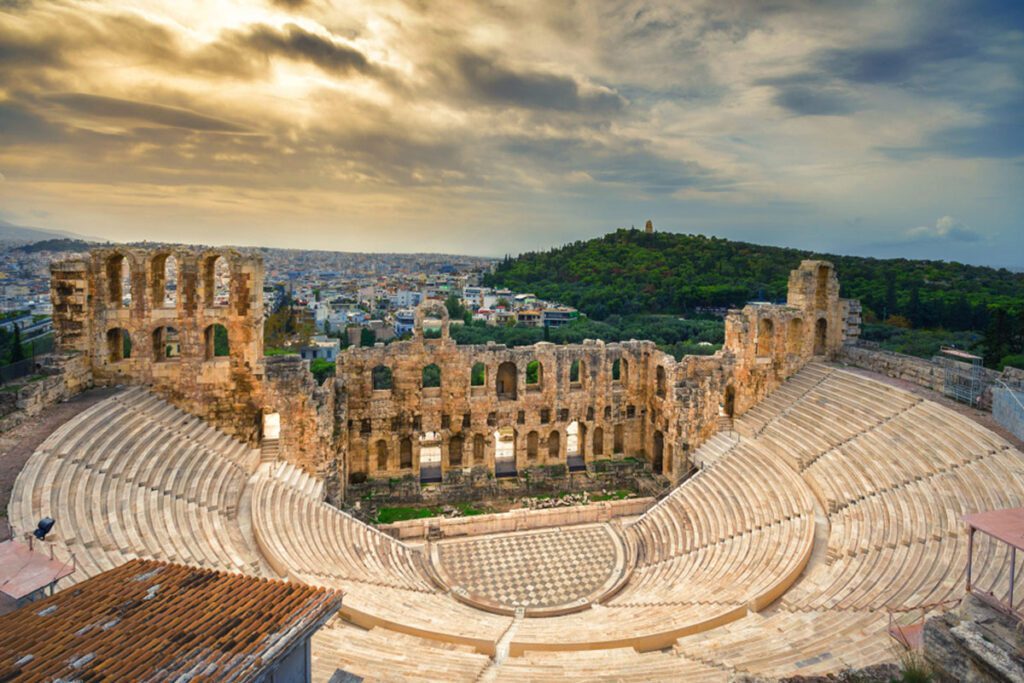 The theater of Herodion Atticus under the ruins of Acropolis