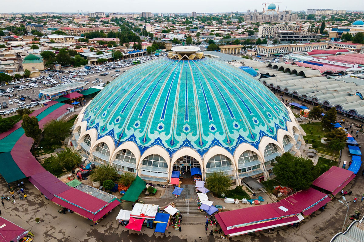 Aerial view of the Chorsu market