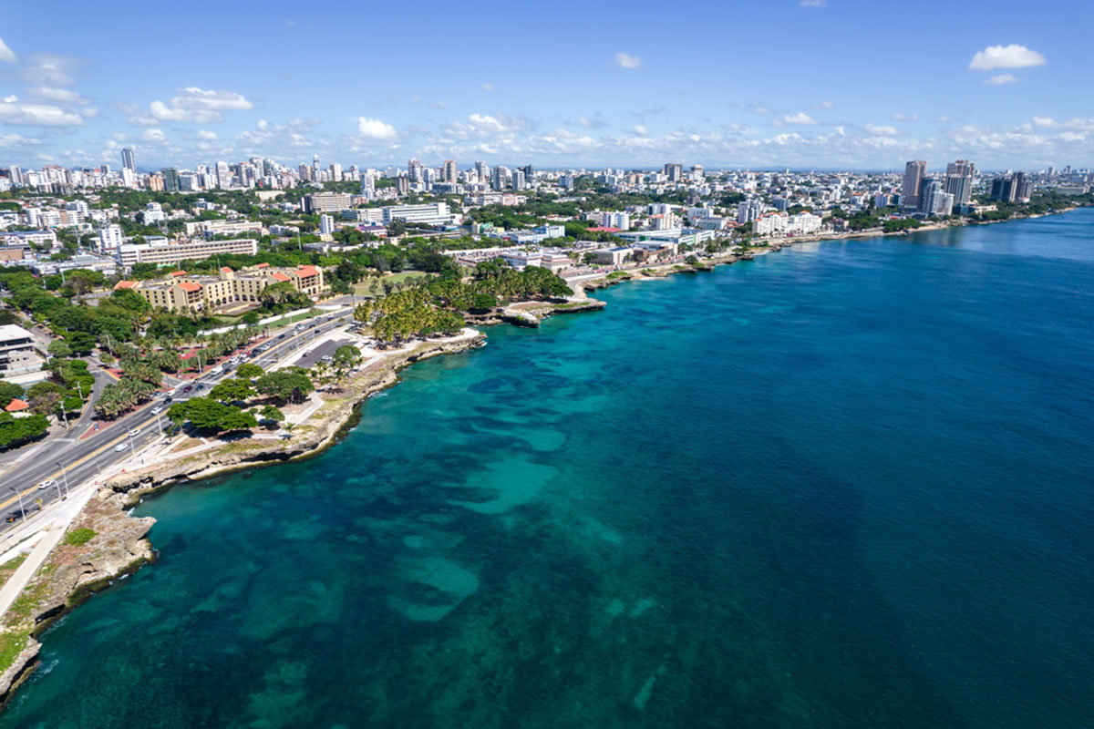 A Beautiful aerial view of the city of Santo Domingo