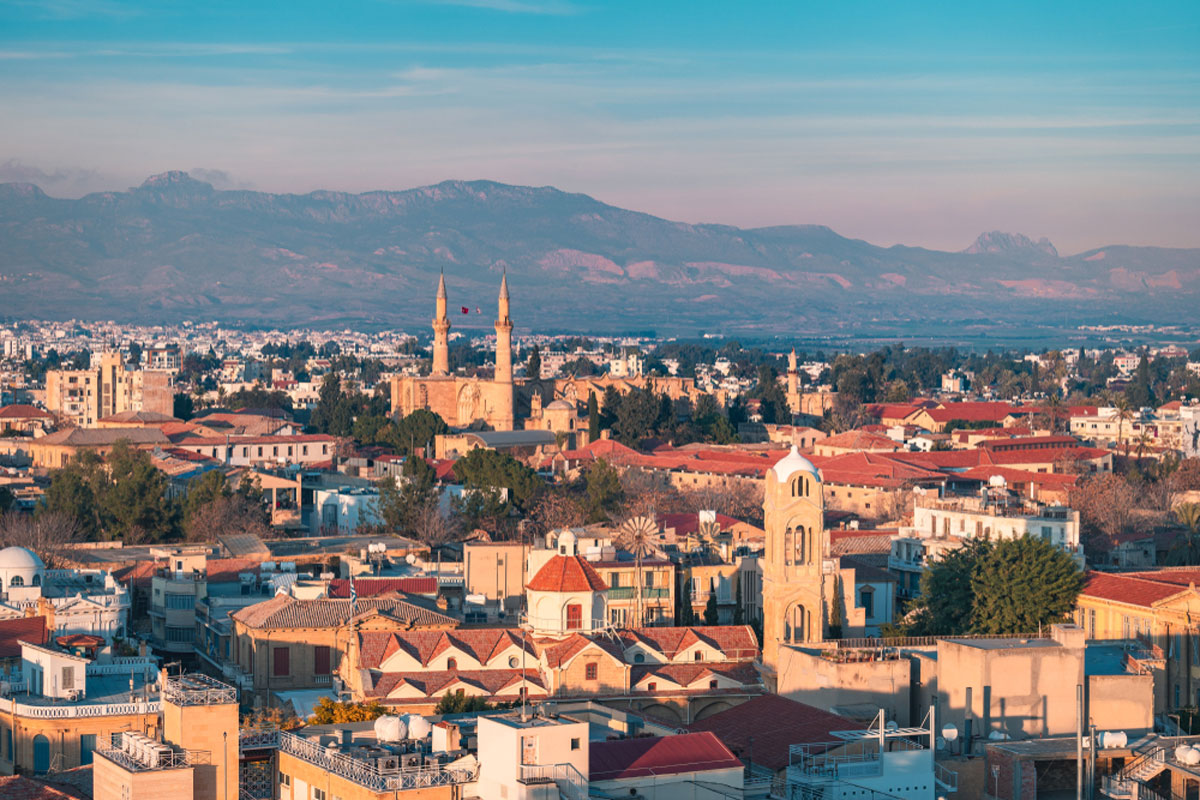 Aerial view of Old Town in Nicosia