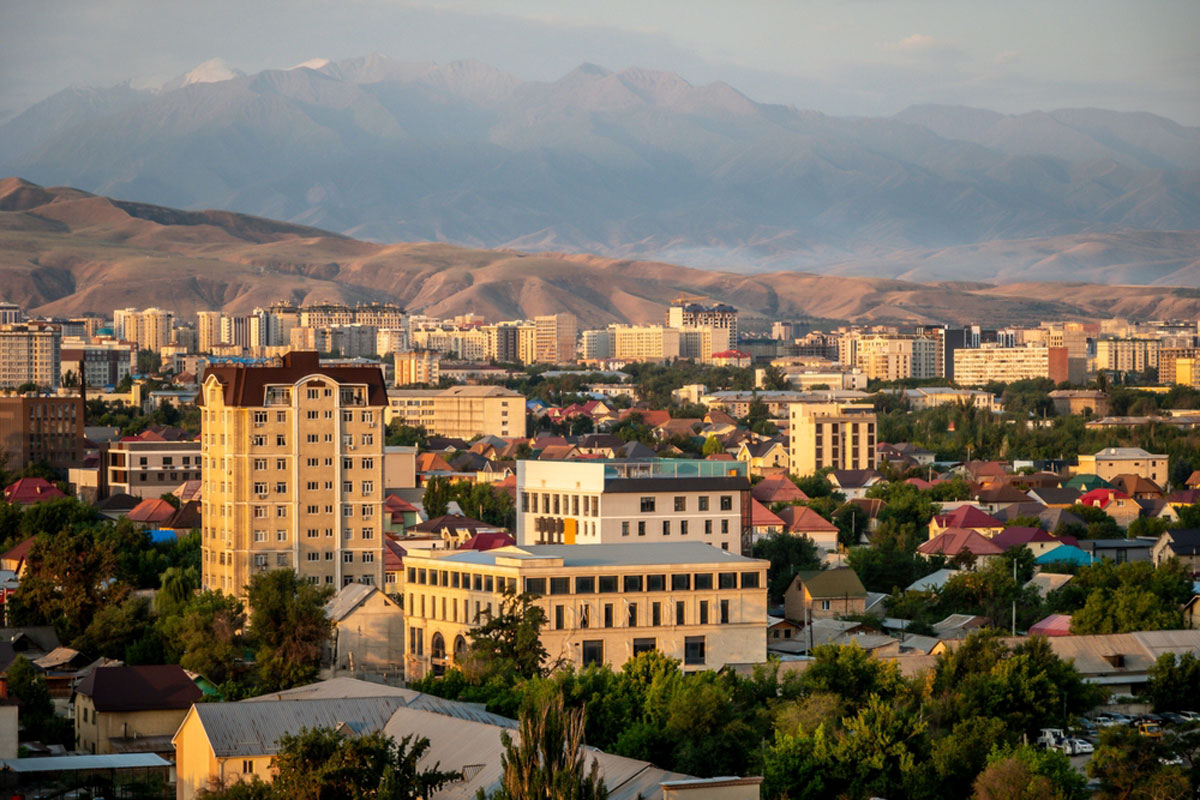 Bishkek skyline and mountains